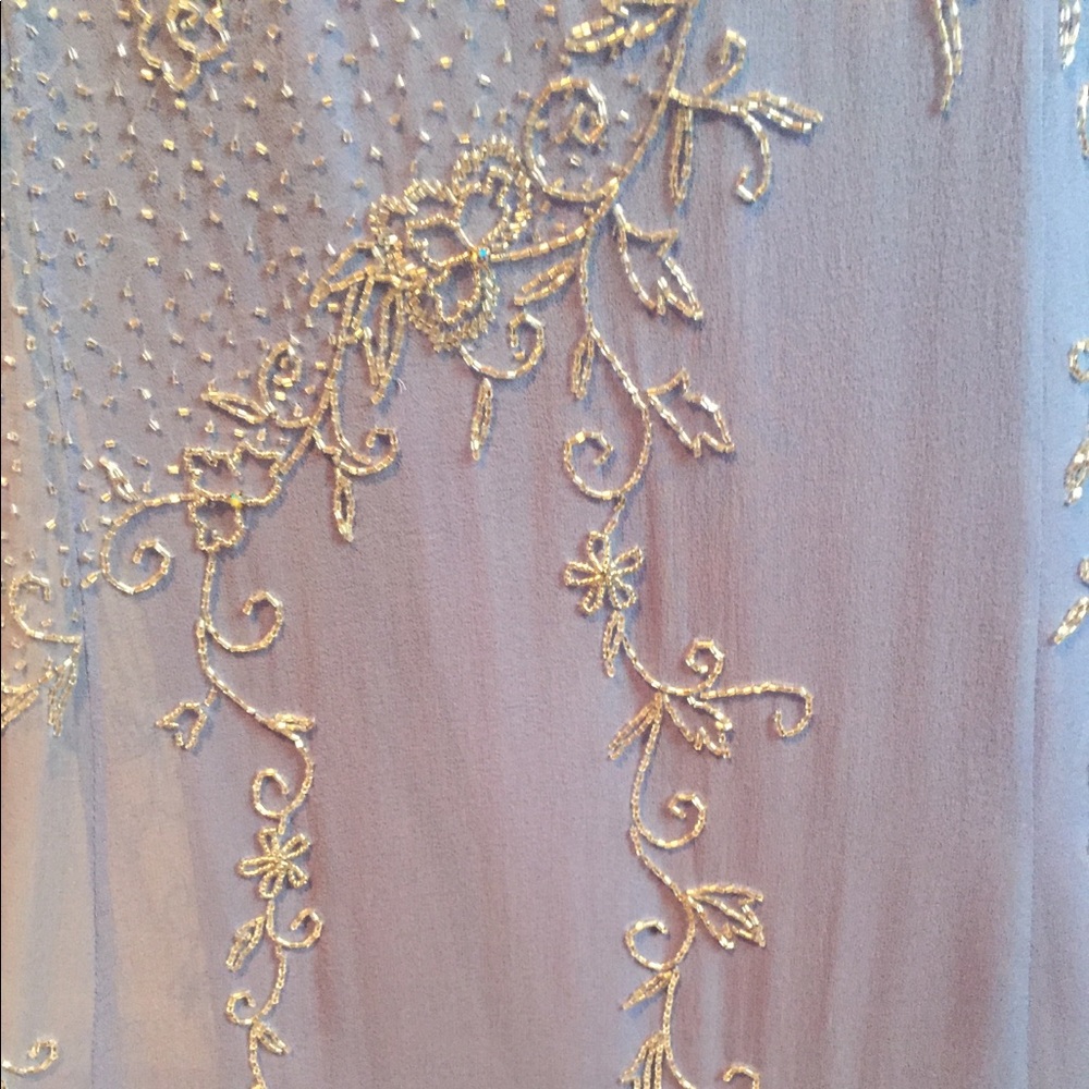 Women’s blue beaded formal gown SZ 8 - Picture 3 of 5